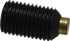 Made in USA - 3/8-24 UNF, 5/8" Length of Thread, Soft Tip Point Set Screw - Grade 8 Alloy Steel - Exact Tool & Supply