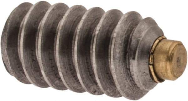 Made in USA - #6-32 UNC, 1/4" Length of Thread, Soft Tip Point Set Screw - Grade 18-8 Stainless Steel - Exact Tool & Supply