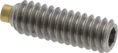 Made in USA - 1/4-20 UNC, 3/4" Length of Thread, Soft Tip Point Set Screw - Grade 18-8 Stainless Steel - Exact Tool & Supply