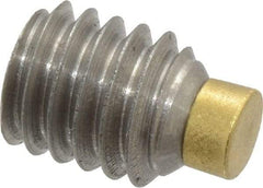 Made in USA - 5/16-18 UNC, 3/8" Length of Thread, Soft Tip Point Set Screw - Grade 18-8 Stainless Steel - Exact Tool & Supply