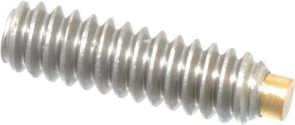 Made in USA - #4-40 UNC, 3/8" Length of Thread, Soft Tip Point Set Screw - Grade 18-8 Stainless Steel - Exact Tool & Supply