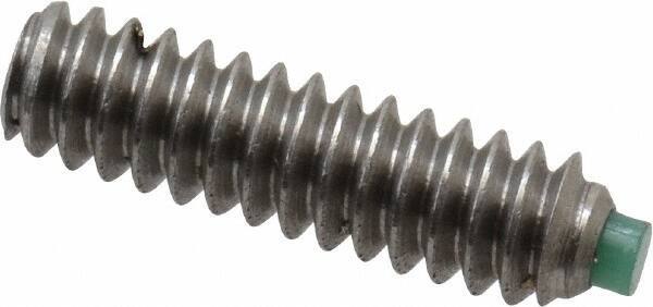 Made in USA - #6-32 UNC, 1/2" Length of Thread, Soft Tip Point Set Screw - Grade 18-8 Stainless Steel - Exact Tool & Supply