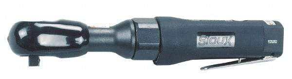 Sioux Tools - 3/8" Drive, 185 RPM, 50 Ft/Lb Torque Ratchet Wrench - Angled Handle, 3 to 12 CFM, 1/4" NPT Inlet - Exact Tool & Supply