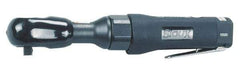 Sioux Tools - 3/8" Drive, 185 RPM, 50 Ft/Lb Torque Ratchet Wrench - Angled Handle, 3 to 12 CFM, 1/4" NPT Inlet - Exact Tool & Supply