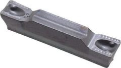 Iscar - 3003GRIP Y Grade IC908, 3mm Cutting Width Carbide Grooving Insert - 1.8mm Max Depth of Cut, Neutral, 0.3mm Corner Radius, TiAlN Finish - Exact Tool & Supply