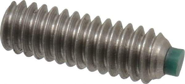 Made in USA - 1/4-20 UNC, 3/4" Length of Thread, Soft Tip Point Set Screw - Grade 18-8 Stainless Steel - Exact Tool & Supply
