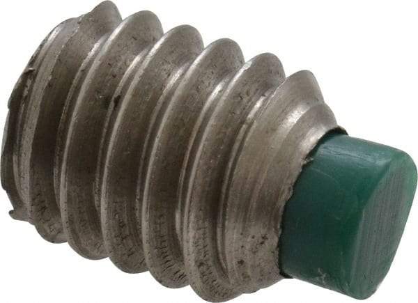 Made in USA - 5/16-18 UNC, 3/8" Length of Thread, Soft Tip Point Set Screw - Grade 18-8 Stainless Steel - Exact Tool & Supply