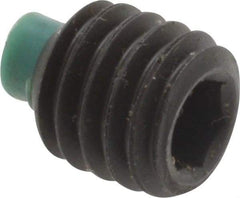 Made in USA - 3/8-16 UNC, 3/8" Length of Thread, Soft Tip Point Set Screw - Grade 8 Alloy Steel - Exact Tool & Supply