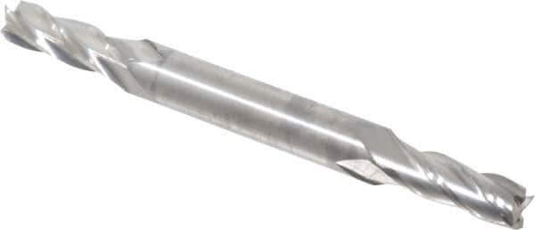 Niagara Cutter - 13/64", 1/2" LOC, 1/4" Shank Diam, 2-1/2" OAL, 4 Flute, Solid Carbide Square End Mill - Double End, Uncoated, Spiral Flute, 30° Helix, Centercutting, Right Hand Cut, Right Hand Flute, Series CSD430 - Exact Tool & Supply