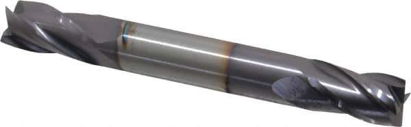 Niagara Cutter - 5/16", 1/2" LOC, 5/16" Shank Diam, 2-1/2" OAL, 4 Flute, Solid Carbide Square End Mill - Double End, TiAlN Finish, Spiral Flute, 30° Helix, Centercutting, Right Hand Cut, Right Hand Flute, Series CSD430 - Exact Tool & Supply