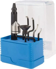 Noga - 7 Piece High Speed Steel Blade Hand Deburring Tool Set - S100, S150;RD16.5, EX18;O-Ring;TC Blades, For Holes, Straight Edge, Curved Edge, Internal Thread, Key Seat/Way, Small Ridges, Bushing Scraping, External Shaft - Exact Tool & Supply