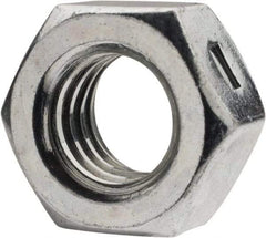 Value Collection - 7/16-14 UNC Grade 2 Two Way Lock Nut with Distorted Thread - 11/16" Width Across Flats, 3/8" High, Zinc-Plated Finish - Exact Tool & Supply