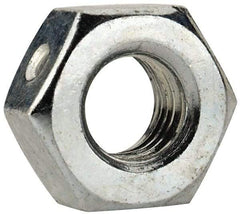 Value Collection - 1/4-28 UNF Grade 2 Two Way Lock Nut with Distorted Thread - 7/16" Width Across Flats, 7/32" High, Zinc-Plated Finish - Exact Tool & Supply