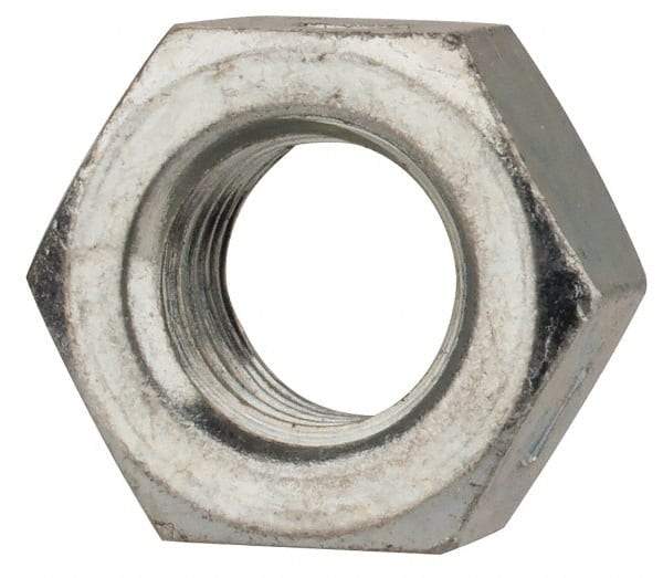 Value Collection - 5/16-24 UNF Grade 2 Two Way Lock Nut with Distorted Thread - 1/2" Width Across Flats, 17/64" High, Zinc-Plated Finish - Exact Tool & Supply