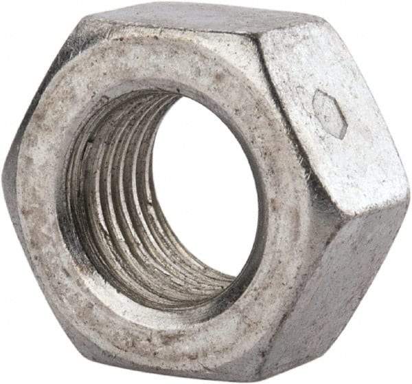 Value Collection - 7/16-20 UNF Grade 2 Two Way Lock Nut with Distorted Thread - 11/16" Width Across Flats, 3/8" High, Zinc-Plated Finish - Exact Tool & Supply