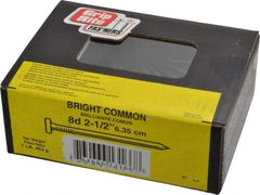 Value Collection - 8D, 10 Gauge, 2-1/2" OAL Common Nails - Ring Shank, Grade 2 Steel, Bright Finish - Exact Tool & Supply
