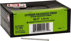 Value Collection - 6D, 13 Gauge, 2" OAL Finishing Nails - Smooth Shank, Grade 2 Steel, Galvanized Finish - Exact Tool & Supply