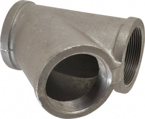 Made in USA - Size 3", Class 150, Malleable Iron Black Pipe 45° Lateral Y-Branch - 300 psi, Threaded End Connection - Exact Tool & Supply