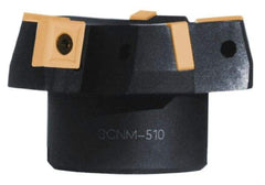 Cutting Tool Technologies - 4" Cut Diam, 1-1/2" Arbor Hole, 0.67" Max Depth of Cut, 15° Indexable Chamfer & Angle Face Mill - 4 Inserts, CNMG 643 Insert, 4 Flutes, Series SCNM - Exact Tool & Supply