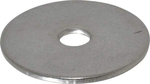 Value Collection - #10 Screw, Grade 18-8 Stainless Steel Fender Flat Washer - 7/32" ID x 1" OD, 0.05" Thick - Exact Tool & Supply