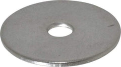 Value Collection - #10 Screw, Grade 18-8 Stainless Steel Fender Flat Washer - 7/32" ID x 1" OD, 0.05" Thick - Exact Tool & Supply