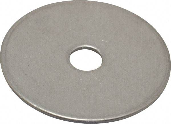 Value Collection - 1/4" Screw, Grade 18-8 Stainless Steel Fender Flat Washer - 9/32" ID x 1-1/2" OD, 0.06" Thick - Exact Tool & Supply