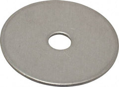 Value Collection - 1/4" Screw, Grade 18-8 Stainless Steel Fender Flat Washer - 9/32" ID x 1-1/2" OD, 0.06" Thick - Exact Tool & Supply
