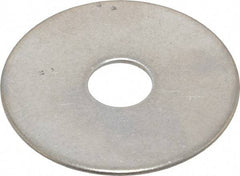 Value Collection - 1/2" Screw, Grade 18-8 Stainless Steel Fender Flat Washer - 17/32" ID x 2" OD, 0.06" Thick - Exact Tool & Supply