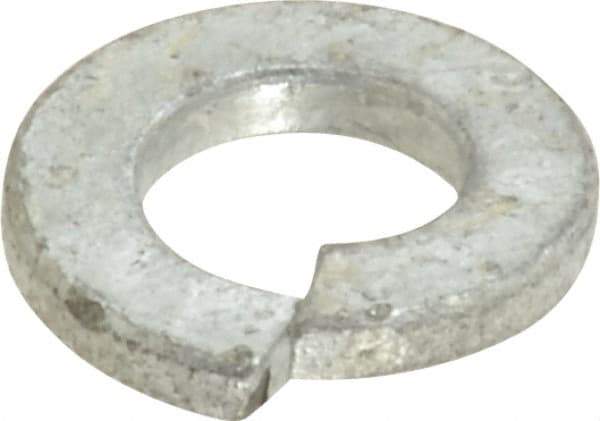 Value Collection - 1/4", 0.255" ID, 0.062" Thick Split Lock Washer - Steel, Hot Dipped Galvanized Finish, 0.255" Min ID, 0.26" Max ID, 0.487" Min OD, 0.489" Max OD - Exact Tool & Supply