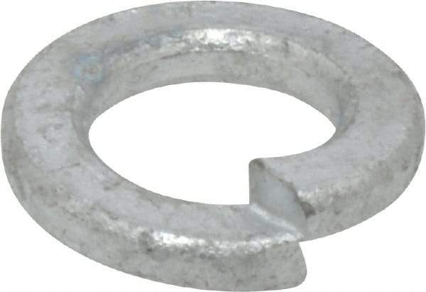 Value Collection - 1/2", 0.509" ID, 1/8" Thick Split Lock Washer - Steel, Hot Dipped Galvanized Finish, 0.509" Min ID, 0.512" Max ID, 0.869" Min OD, 0.873" Max OD - Exact Tool & Supply
