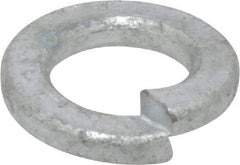 Value Collection - 1/2", 0.509" ID, 1/8" Thick Split Lock Washer - Steel, Hot Dipped Galvanized Finish, 0.509" Min ID, 0.512" Max ID, 0.869" Min OD, 0.873" Max OD - Exact Tool & Supply
