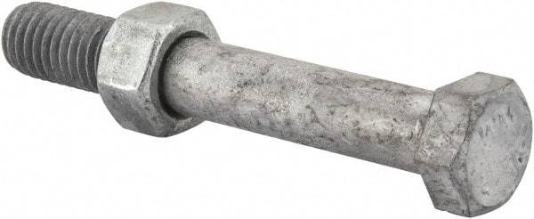 Value Collection - 1/2-13 Thread, 3-1/2" Length Under Head, Steel Hex Head Bolt - Hot Dipped Galvanized Coated, 3/4" Hex, UNC Thread, ANSI/ASME B18.2.2 & ASME B18.2.1, Grade 2 - Exact Tool & Supply
