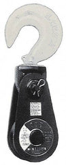 Value Collection - 4, 400 Lbs. Load Limit, Side Release Snatch Block - Single Sheave, 3 Inch Outside Diameter, Wire Rope, 5/16 Inch, 3/8 Inch Diameters, Steel, Painted Finish - Exact Tool & Supply