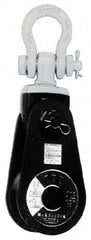 Value Collection - 8, 800 Lbs. Load Limit, Side Release Snatch Block - Single Sheave, 4-1/2 Inch Outside Diameter, Wire Rope, 3/8 Inch, 1/2 Inch Diameters, Steel, Painted Finish - Exact Tool & Supply