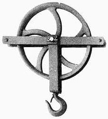 Value Collection - 1, 000 Lbs. Load Limit, Swivel Hook Block - Single Sheave, 10 Inch Outside Diameter, Fibrous Rope, 1 Inch Diameter, Steel - Exact Tool & Supply