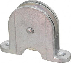 Value Collection - Single Closed Upright Mount Guidance Pulley - Sheave, 3 Inch Outside Diameter, Wire Rope, 3/8 Inch Diameter, 0.235 Inch to 0.246 Inch Mounting Hole Diameter Iron, Galvanized Finish - Exact Tool & Supply