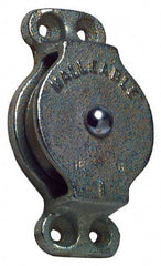 Value Collection - Single Closed Side Mount Guidance Pulley - Sheave, 3 Inch Outside Diameter, Wire Rope, 3/8 Inch Diameter, 0.235 Inch to 0.246 Inch Mounting Hole Diameter Iron, Galvanized Finish - Exact Tool & Supply