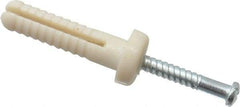 Value Collection - 1/4" Diam, 1/4" Drill, 1" OAL, 2-1/2" Min Embedment Hammer Drive Concrete Anchor - Nylon, Zinc-Plated Finish, Round Head - Exact Tool & Supply