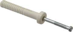Value Collection - 1/4" Diam, 1/4" Drill, 1-1/2" OAL, Hammer Drive Concrete Anchor - Nylon, Zinc-Plated Finish, Round Head - Exact Tool & Supply