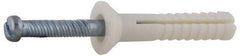 Value Collection - 3/16" Diam, 3/16" Drill, 1-1/2" OAL, Hammer Drive Concrete Anchor - Nylon, Zinc-Plated Finish, Flat Head - Exact Tool & Supply