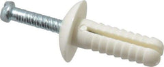 Value Collection - 1/4" Diam, 1/4" Drill, 3/4" OAL, 1-3/4" Min Embedment Hammer Drive Concrete Anchor - Nylon, Zinc-Plated Finish, Mushroom Head - Exact Tool & Supply