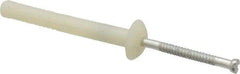 Value Collection - 1/4" Diam, 1/4" Drill, 2" OAL, 3-1/2" Min Embedment Hammer Drive Concrete Anchor - Nylon, Zinc-Plated Finish, Mushroom Head - Exact Tool & Supply