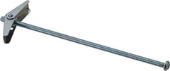 Value Collection - 3/16" Screw, 3/16" Diam, 6" Long, Toggle Bolt Drywall & Hollow Wall Anchor - 3/16" Drill, Zinc Plated, Steel, Use in Concrete, & Masonry, Hollow Tile, Plaster & Wallboard - Exact Tool & Supply
