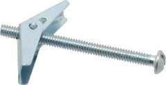 Value Collection - 1/4" Screw, 1/4" Diam, 3" Long, Toggle Bolt Drywall & Hollow Wall Anchor - 1/4" Drill, Zinc Plated, Steel, Use in Concrete, & Masonry, Hollow Tile, Plaster & Wallboard - Exact Tool & Supply