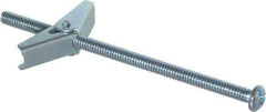 Value Collection - 1/4" Screw, 1/4" Diam, 5" Long, Toggle Bolt Drywall & Hollow Wall Anchor - 1/4" Drill, Zinc Plated, Steel, Use in Concrete, & Masonry, Hollow Tile, Plaster & Wallboard - Exact Tool & Supply