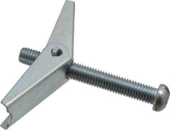 Value Collection - 1/2" Screw, 1/2" Diam, 4" Long, Toggle Bolt Drywall & Hollow Wall Anchor - 1/2" Drill, Zinc Plated, Steel, Use in Concrete, & Masonry, Hollow Tile, Plaster & Wallboard - Exact Tool & Supply