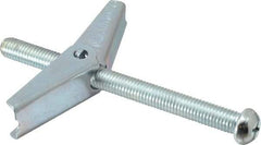 Value Collection - 1/2" Screw, 1/2" Diam, 6" Long, Toggle Bolt Drywall & Hollow Wall Anchor - 1/2" Drill, Zinc Plated, Steel, Use in Concrete, & Masonry, Hollow Tile, Plaster & Wallboard - Exact Tool & Supply