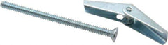 Value Collection - 1/8" Screw, 1/8" Diam, 2" Long, Toggle Bolt Drywall & Hollow Wall Anchor - 1/8" Drill, Zinc Plated, Steel, Use in Concrete, & Masonry, Hollow Tile, Plaster & Wallboard - Exact Tool & Supply