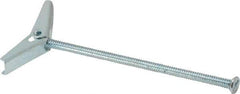 Value Collection - 1/8" Screw, 1/8" Diam, 3" Long, Toggle Bolt Drywall & Hollow Wall Anchor - 1/8" Drill, Zinc Plated, Steel, Use in Concrete, & Masonry, Hollow Tile, Plaster & Wallboard - Exact Tool & Supply