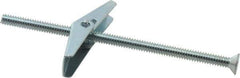 Value Collection - 3/16" Screw, 3/16" Diam, 4" Long, Toggle Bolt Drywall & Hollow Wall Anchor - 3/16" Drill, Zinc Plated, Steel, Use in Concrete, & Masonry, Hollow Tile, Plaster & Wallboard - Exact Tool & Supply